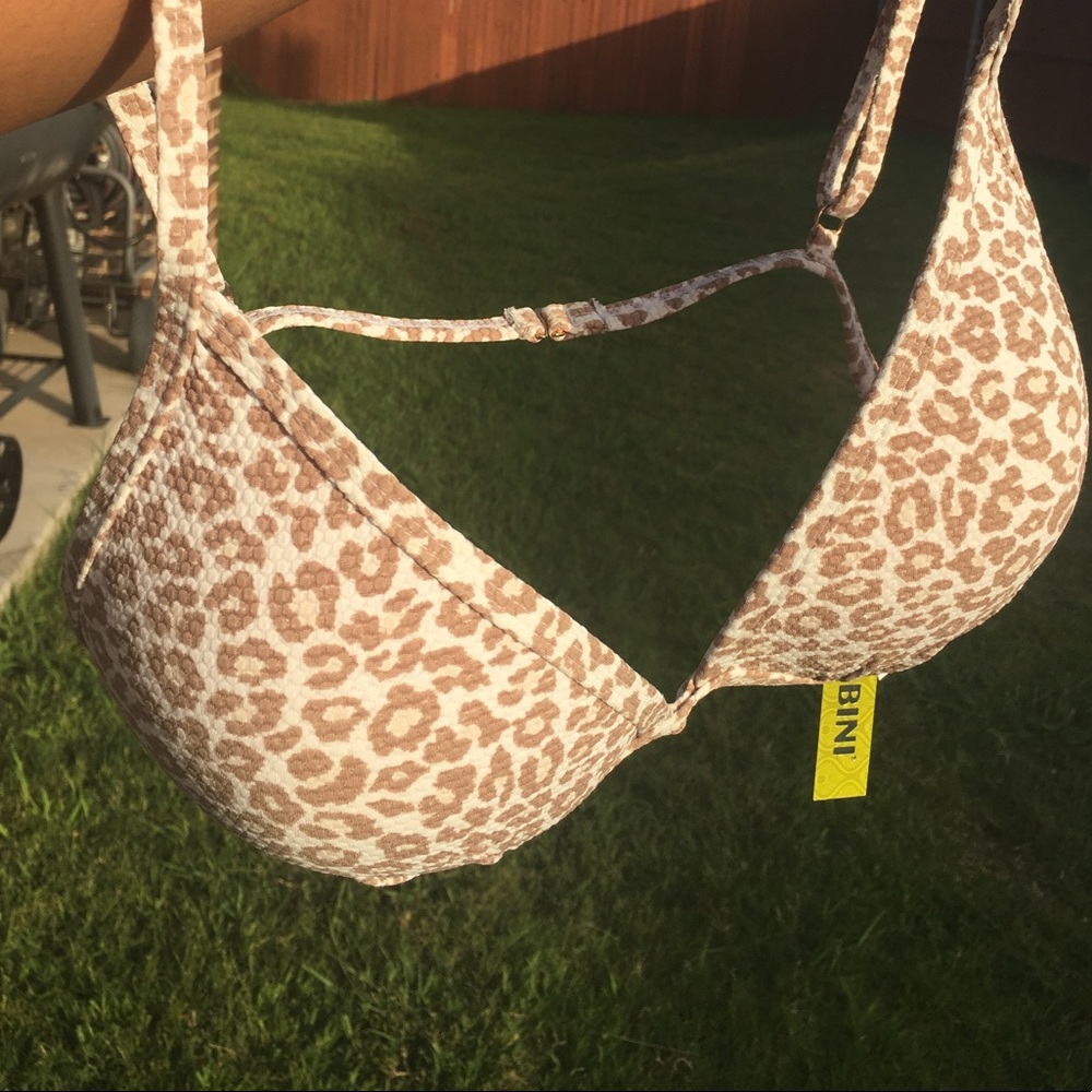 Cheetah print bikini swim top